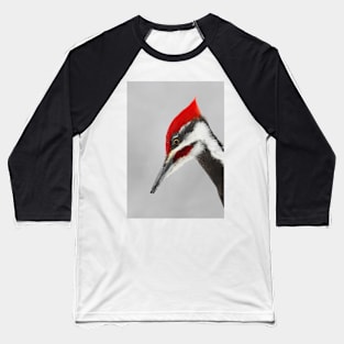 Pileated Woodpecker Portrait Baseball T-Shirt